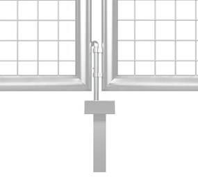 Portão de jardim 400x150 cm aço prateado