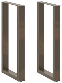 vidaXL Pés de mesa de bar em forma de U, 2 peças, aço natural, 50x(90-91) cm, aço