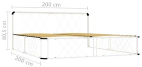 Estrutura de cama 200x200 cm metal branco