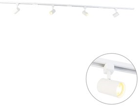 Sistema de calhas moderno branco 4 luzes monofásicas - Yade Moderno