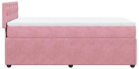 Cama com molas/colchão 90x200 cm veludo rosa