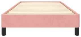 Estrutura de cama 90x200 cm veludo rosa