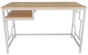 Secretária de Estudo Kennesaw - Branco Carvalho - 120x60x74.8 cm