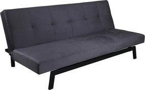 Sofá-cama Dallas 1710, Número de lugares: 3, Cinzento escuro, Preto, 80x180x87cm, 30 kg, Pernas: Metal