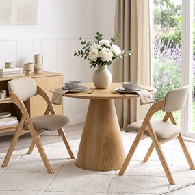 Conjunto de 2 Cadeiras de Jantar Dobráveis (MESA NÃO INCLUIDA), 53 x 61 x 81 cm, Estrutura em Madeira de Seringueira, Bege