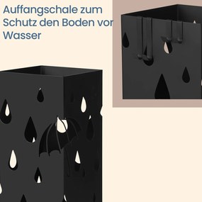 Suporte para guarda-chuvas 15,5 x 15,5 x 49 cm preto