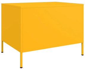 Mesa de centro 68x50x50,5 cm aço amarelo mostarda
