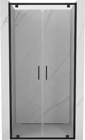 Mexen Exo portas de duche duplas articuladas de 70 cm, transparente, preto - 8182-070-000-70-00