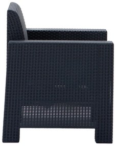 Conjunto Lounge de Jardim “Aksu” — Sofá, Poltronas e Mesa de Centro —
