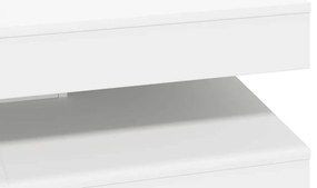 Mesa de centro rotativa a 360 graus 90x90x34,5 cm branco