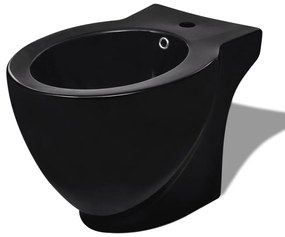 Conjunto de sanita e bidê, cerâmica, em preto