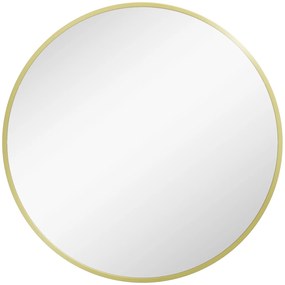 HOMCOM Espelho Casa de Banho Redondo Ø70 cm Espelho de Parede com Estrutura de Alumínio e Gancho para Sala Entrada Corredor Dourado | Aosom Portugal