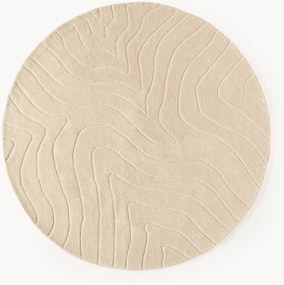 Tapete redondo de lã artesanal Aaron