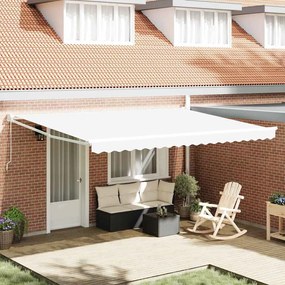 vidaXL Toldo Manual Branco 450 x 300 x 165 cm Poliéster e Metal
