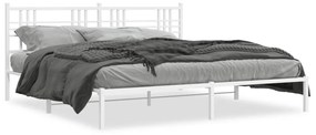vidaXL Estrutura de cama com cabeceira 183x213 cm metal branco