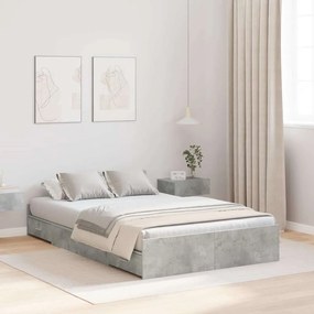 Estrado de cama com arrumação Cinzento cimento 120 x 190 cm MDF