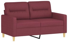 Sofá 2 lug. + almofadas decorativas 120cm tecido vermelho tinto