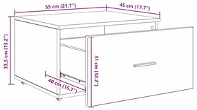 Gabinete de Gavetas Cinza Concreto Concreto Médio Portas