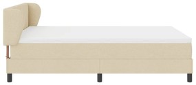Cama Box Spring vidaXL com Colchão em Creme, 140x200 cm, Tecido