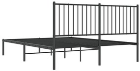 Estrutura de cama com cabeceira 160x200 cm metal preto
