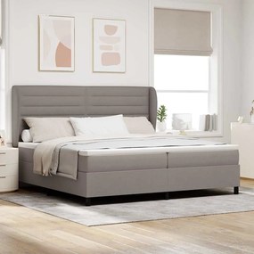 vidaXL Box Spring Cama com Colchão Taupe 200x200 cm Tecido