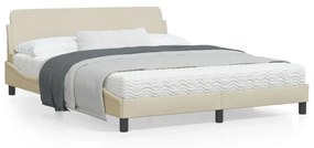 vidaXL Estrutura de cama sem colchão 160x200 cm tecido cor creme