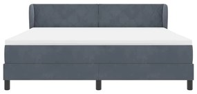 Cama Box Spring vidaXL com Colchão Cinza Escuro 180x200 cm em Veludo
