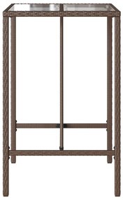 Mesa de bar para exterior 70x70x110 cm vime PE castanho