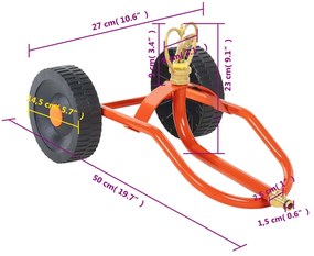 Aspersor com rodas e cabeça rotativa aço vermelho