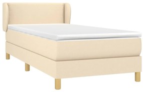 Cama com molas/colchão 90x190 cm tecido cor creme