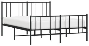 Estrutura de cama com cabeceira e pés 120x200 cm metal preto