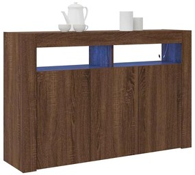 Aparador Carvalho Castanho Madeira Engenharia 116 x 30 x 75 cm