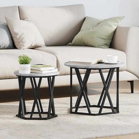 Mesas de Apoio vidaXL 2 pcs Cinza Sonoma Madeira Engenharia