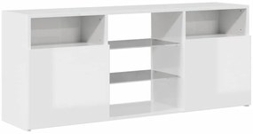 Móvel de TV com luzes LED 120x30x50 cm branco brilhante