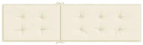 Almofadão para cadeira de terraço (75+105)x50x4 cm cor creme
