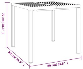 Mesa de jardim 80x80x72 cm aço antracite