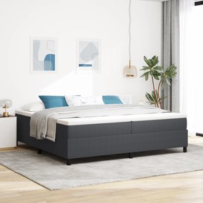 vidaXL Cama Box Spring com Colchão Cinza Escuro 200x200 cm Tecido de Veludo Cotelê
