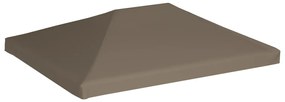 Cobertura de gazebo 310 g/m² 3x3 m cinzento-acastanhado