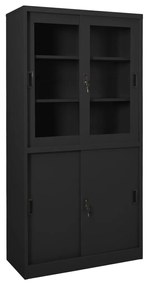 vidaXL Armário escritório porta deslizante 90x40x180 cm aço antracite