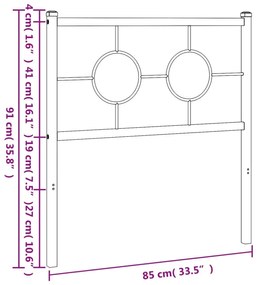 Cabeceira de cama 80 cm metal branco