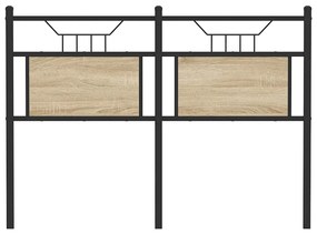 Cabeceira de cama 120 cm derivados madeira/aço carvalho sonoma
