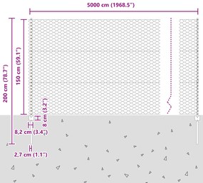 Postes de Cerca vidaXL 22 pcs U-Channel 150 cm de Aço Galvanizado