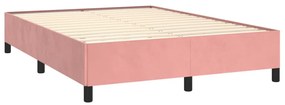 Cama com molas/colchão 140x190 cm veludo rosa