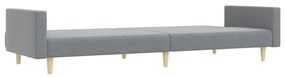 Sofá-cama de 2 lugares c/ apoio de pés tecido cinzento-claro