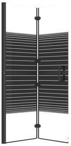 Divisória de chuveiro dobrável ESG 80x140 cm preto