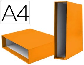 Caixa para Pasta de Arquivo Documenta Lombada Larga Din A4 Laranja
