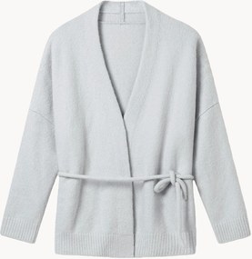 Cardigã estilo quimono em mistura de seda e caxemira para mulher Bouclé, vários tamanhos