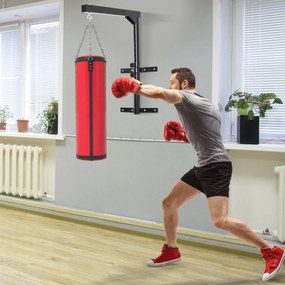 HOMCOM Suporte para Saco de Boxe Regulável Suporte para Boxe de Parede