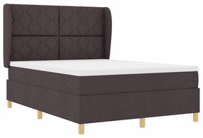 Cama Box com Colchão vidaXL Castanho 140x190 cm Tecido