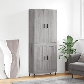 vidaXL Armário alto 69,5x34x180 cm derivados de madeira sonoma cinza